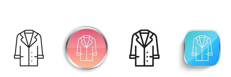 coat icon thin linear regular and button style vector image