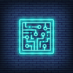 cpu computer chip electronic circuit processor vector image