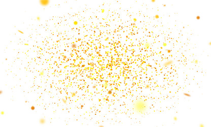 Golden flying confetti holiday background vector