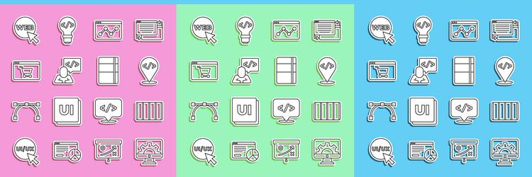 set line web development color palette guide vector image