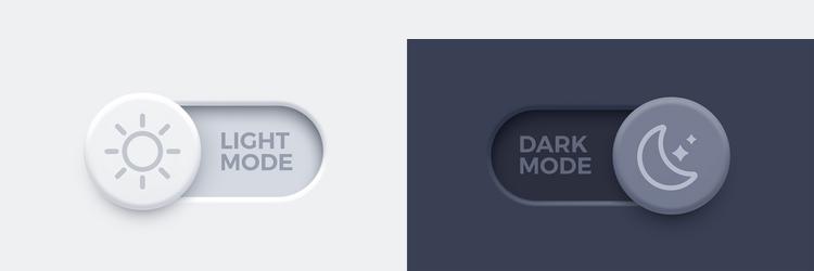 dark mode and light toggle switch buttons vector image