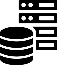 database server icon black graphics vector image