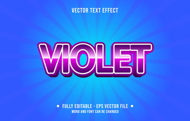Editable text effect gradient violet color vector