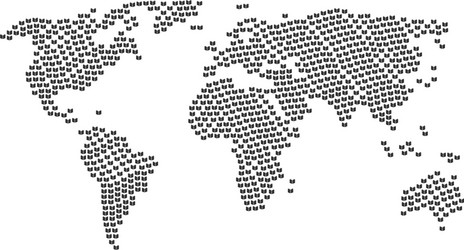 Global map pattern of open book items vector