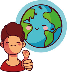 happy man for conservation earth vector