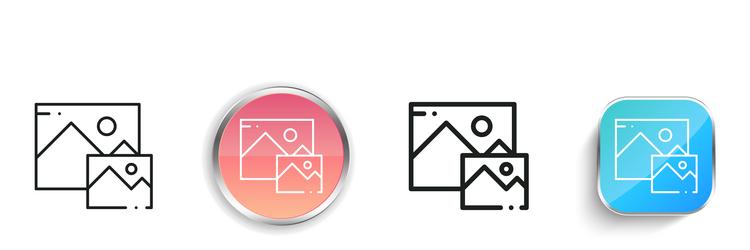 images icon thin linear regular and button style vector image