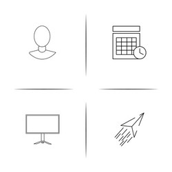interface simple linear icon setsimple outline vector image