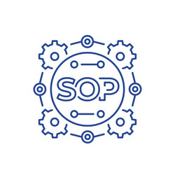 sop icon standard operating procedure line design vector