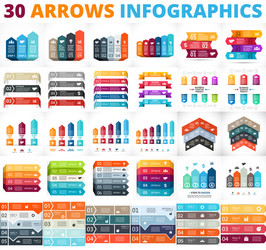 3d arrows infographic template for diagram Vector Image