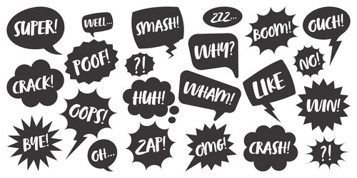 White comic speech bubbles with handwritten text Vector Image