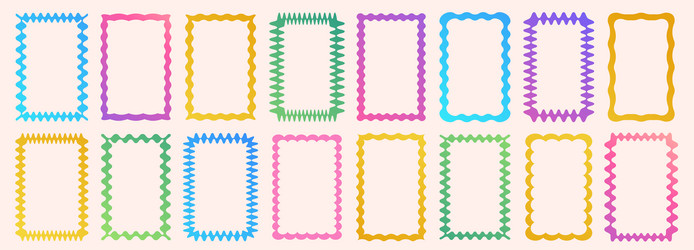 cloudy wave curve edge borders set vector image