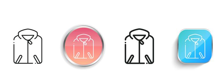 coat icon thin linear regular and button style vector image