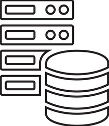database server outline icon line art vector image