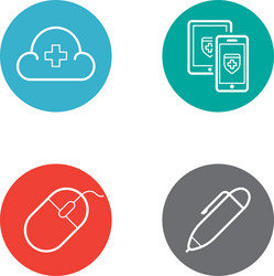 round circle buttons with icons can be used vector image