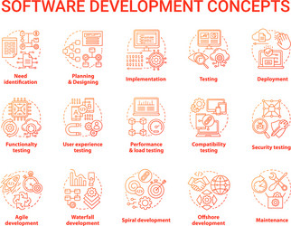 Software Development Icons - Concepts & Tools vector image