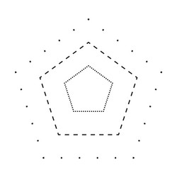 tracing pentagon shape symbol dashed and dotted vector image