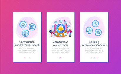 Building information modeling app interface vector