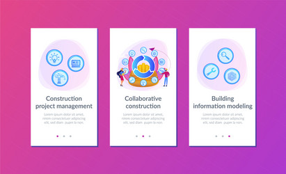 building information modeling app interface vector
