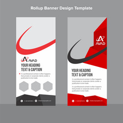 Modern Red & Grey Roll-Up Banner vector