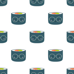seamless pattern with sushi roll character