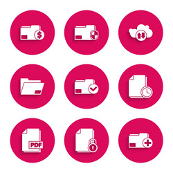 Set document folder and check mark lock add new vector