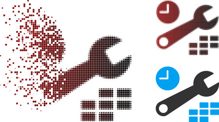 sparkle pixel halftone date and time configuration vector image