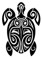 Maori style turtle tattoo Royalty Free Vector Image