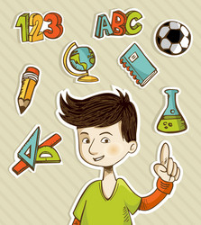 back to school cartoon kid vector