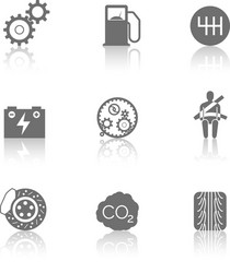 Car related icons on white vector