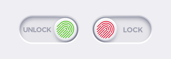 lock and unlock toggle switch buttons vector image