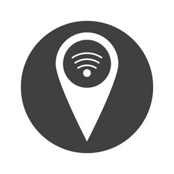 monochrome round wi-fi pointer icon vector image