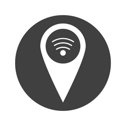 Monochrome round wi-fi pointer icon vector