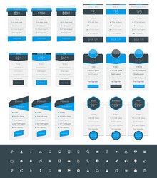 Set of pricing table design templates for websites vector