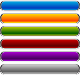set of rectangular buttons with rounded corners vector image