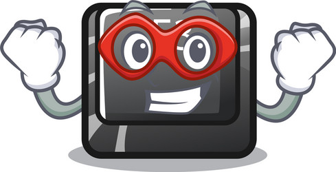 super hero button f3 on character keyboard vector image