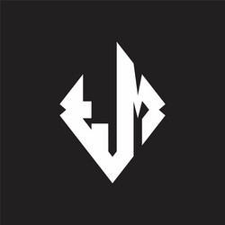 tm logo monogram with sharp square design template vector image