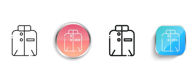 coat icon thin linear regular and button style vector image