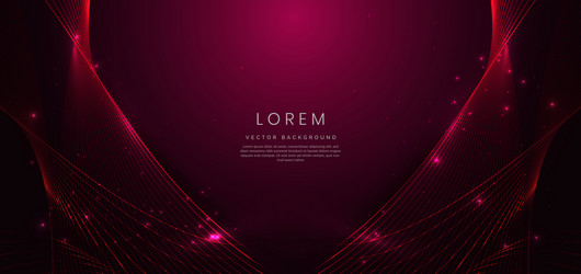 Abstract luxury curve glowing lines on red vector