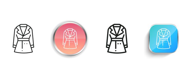 coat icon thin linear regular and button style vector image