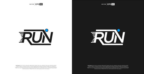 Run wordmark logo with hidden message Royalty Free Vector