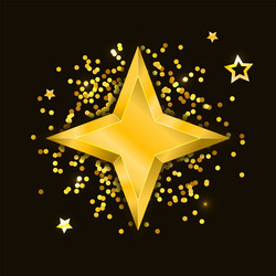 star realistic metallic golden isolated yellow 3d vector