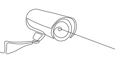 cctv privacy control digital camera one line vector