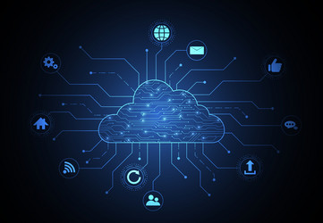 cloud networking computing connection vector image