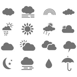 clouds icons set of in different form vector image
