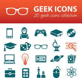 Geek Icon Set vector image