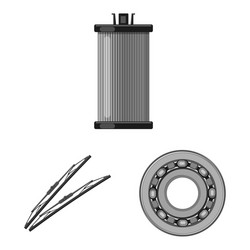 isolated object of auto and part icon collection vector image