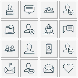 Network icons set collection of chatting mail vector