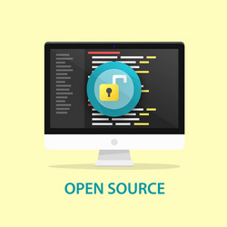 open source code computer programming vector image