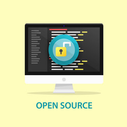 Open source code computer programming vector