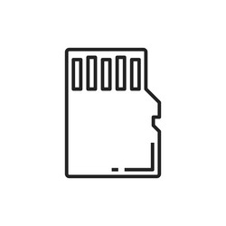 Sd memory card isolated outline linear icon vector